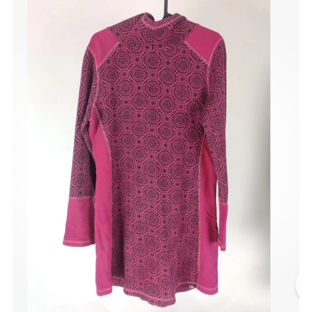 Prana Women's Knit Sweater Dress Magenta Pink Long Sleeve Size M Athleisure